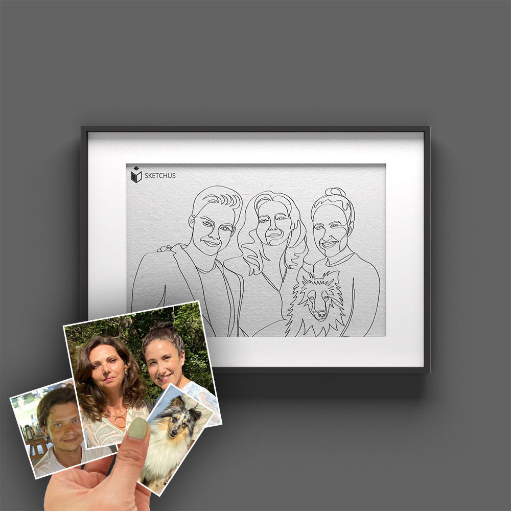 Personalized Poster in One Line Art - Convert photo to line drawing